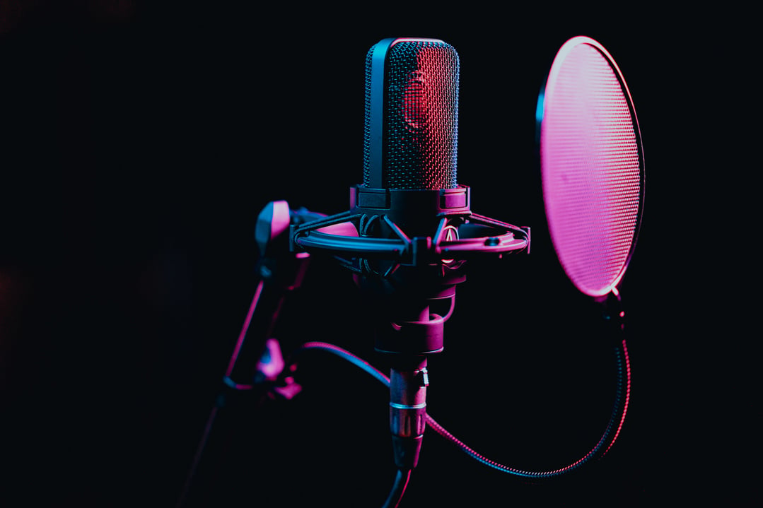 Black Microphone on a Stand